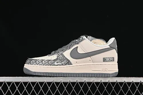 All categories Nk Air Force 1 Air Force series Nk Air Force 1 Low Air Force low top Nike Air Force 1'07 Low Dior joint gray pattern fabric Air Force 1 low top casual sneakers XS1958-580